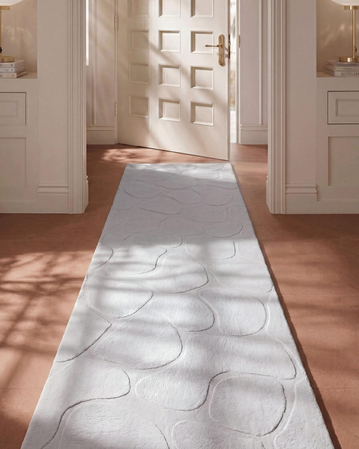 TEPPICH Hellgrau 80/300 cm Kawi - Hellgrau/Grau, Textil (80/300cm) - Beliani