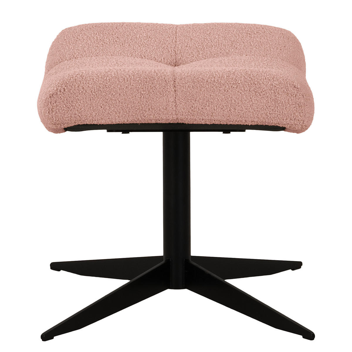 POLSTERHOCKER - Schwarz/Rosa, Textil/Metall (67/47/50cm) - home24