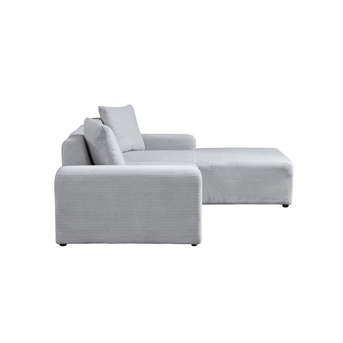 ECKSOFA AMELIO - Grau, Rechts - Grau, Holzwerkstoff/Textil (178/240cm) - Home Deluxe