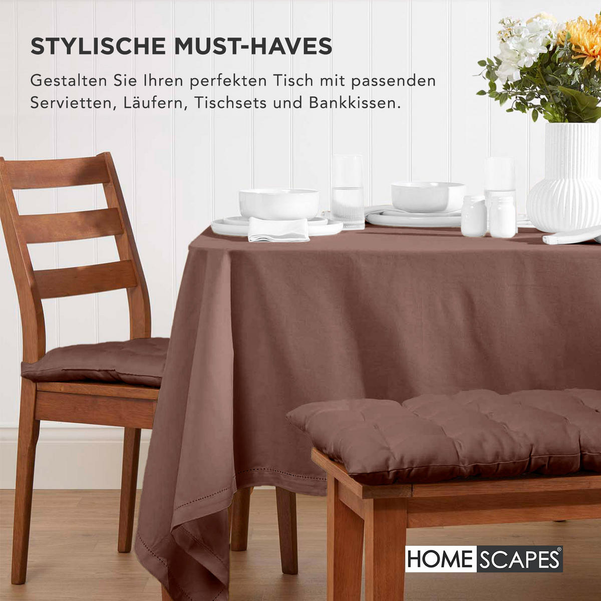 STUHLKISSEN braun 40/40/6,5 cm - Braun, Textil (40/40/6.5cm) - Homescapes