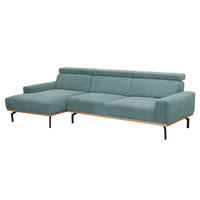 ECKSOFA mit Longchair links Katrien Cordstoff eisblau - Pastellblau, Kunststoff (135/280cm) - 58aufmkessel
