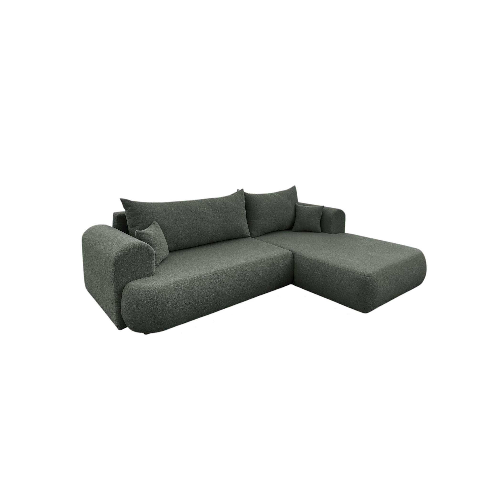 ECKSOFA Anike In Now Or Never - Waldgrün, Holzwerkstoff/Textil (260/173cm) - Fun Möbel
