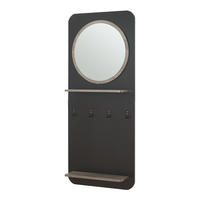 GARDEROBENPANEEL Helsinge - Schwarz/Naturfarben, Holzwerkstoff/Metall (59.5/140/16cm) - [en.casa]