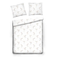 BETTWÄSCHE Satin ANGELISO, 160x200 cm, Ecru, Winter Weihnachten Bettbezug, Weihnachtsdeko, Christmas, Weihnachtsmotiv - Ecru, Textil (160/200cm) - home&you