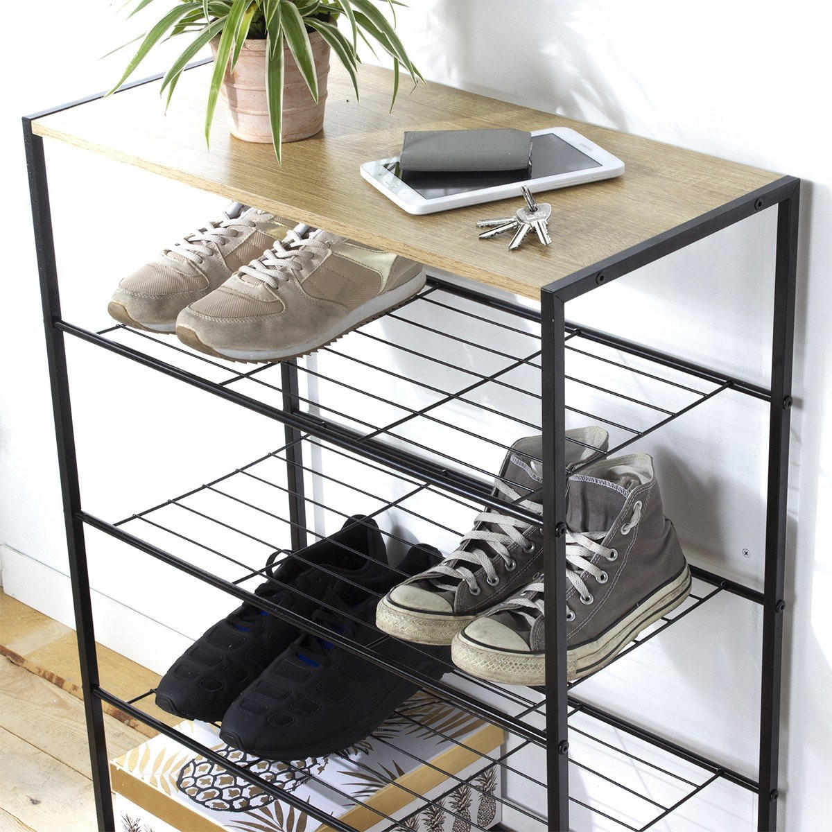 SCHUHREGAL 5-stufig 63/30/83 cm - Apfelbaumfarben, Holzwerkstoff (30/83/63cm) - Calicosy