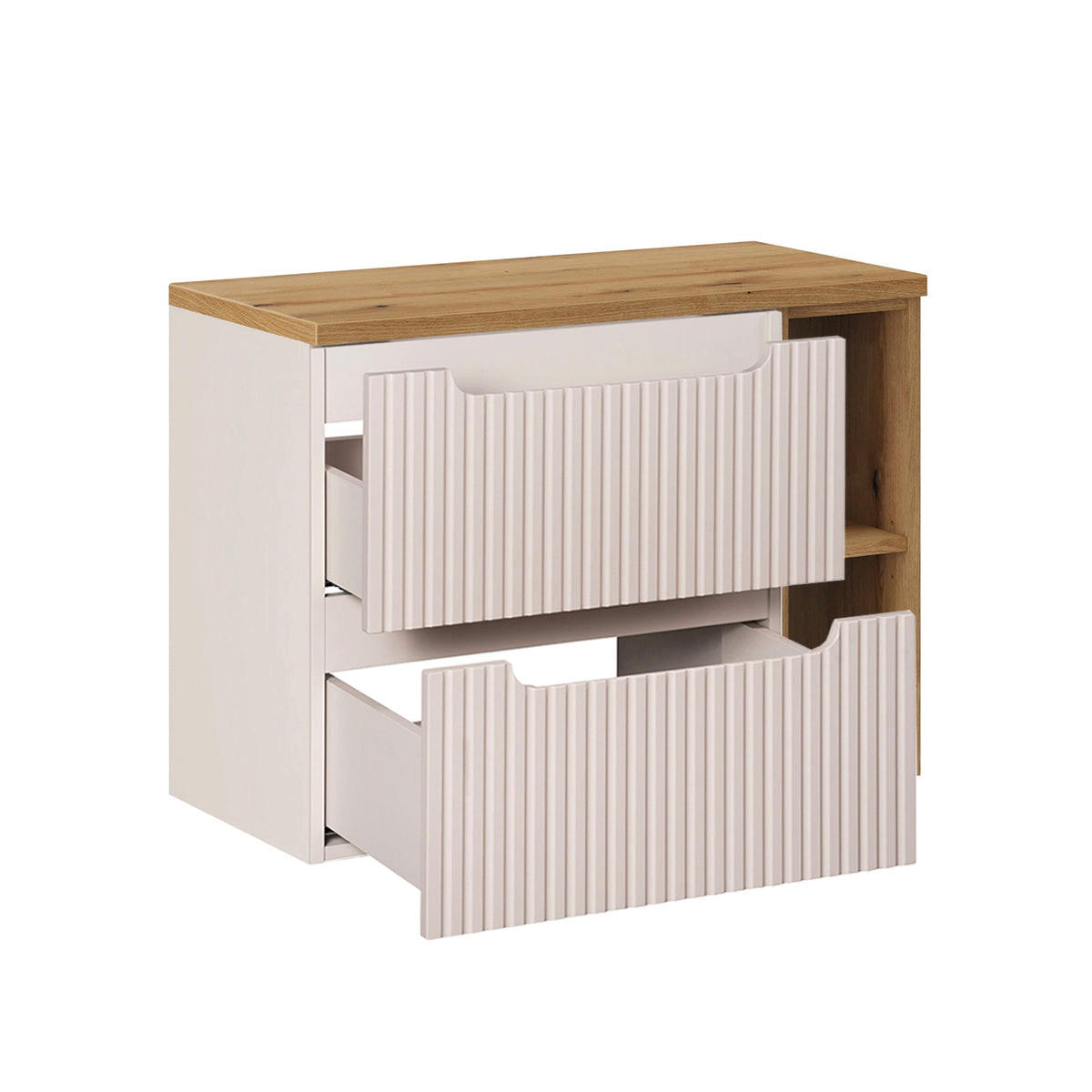 WASCHTISCH 80.4cm Riva Kaschmir und Holz - Beige, Holzwerkstoff (80.4/59/40cm) - Petits-meubles
