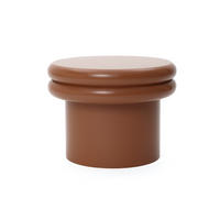 BEISTELLTISCH Rund, Braun mit Doppelplatte | Ø40 x H30 cm - Braun, Holzwerkstoff (40/40/30cm) - Hometopia