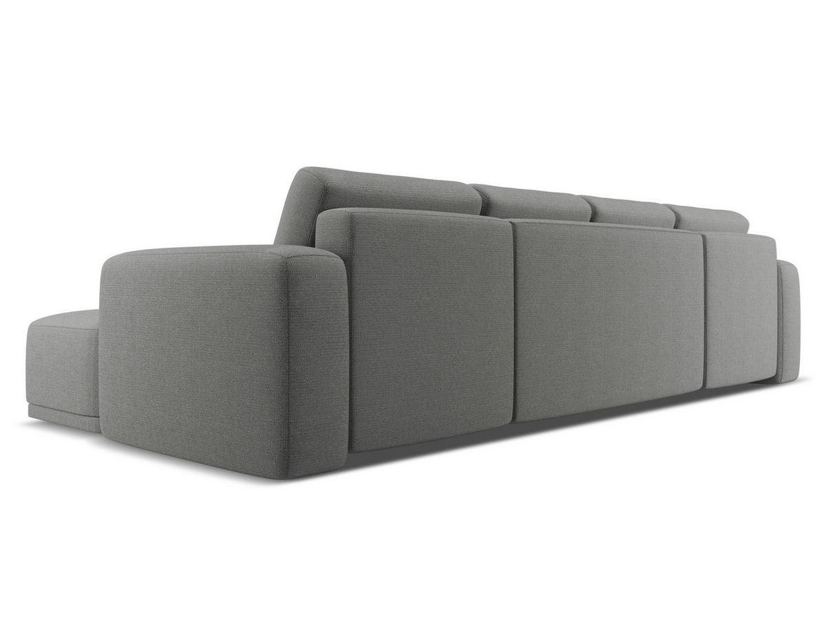 WOHNLANDSCHAFT Chenille Stoff Grau - Schieferfarben/Schwarz, Kunststoff/Textil (333/91/160cm) - Makamii