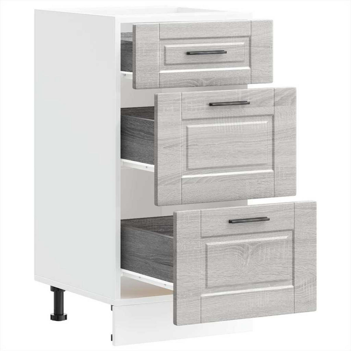 KÜCHENUNTERSCHRANK Porto Grau Sonoma Holzwerkstoff - Grau, Holzwerkstoff (46/81.5/40cm) - vidaXL