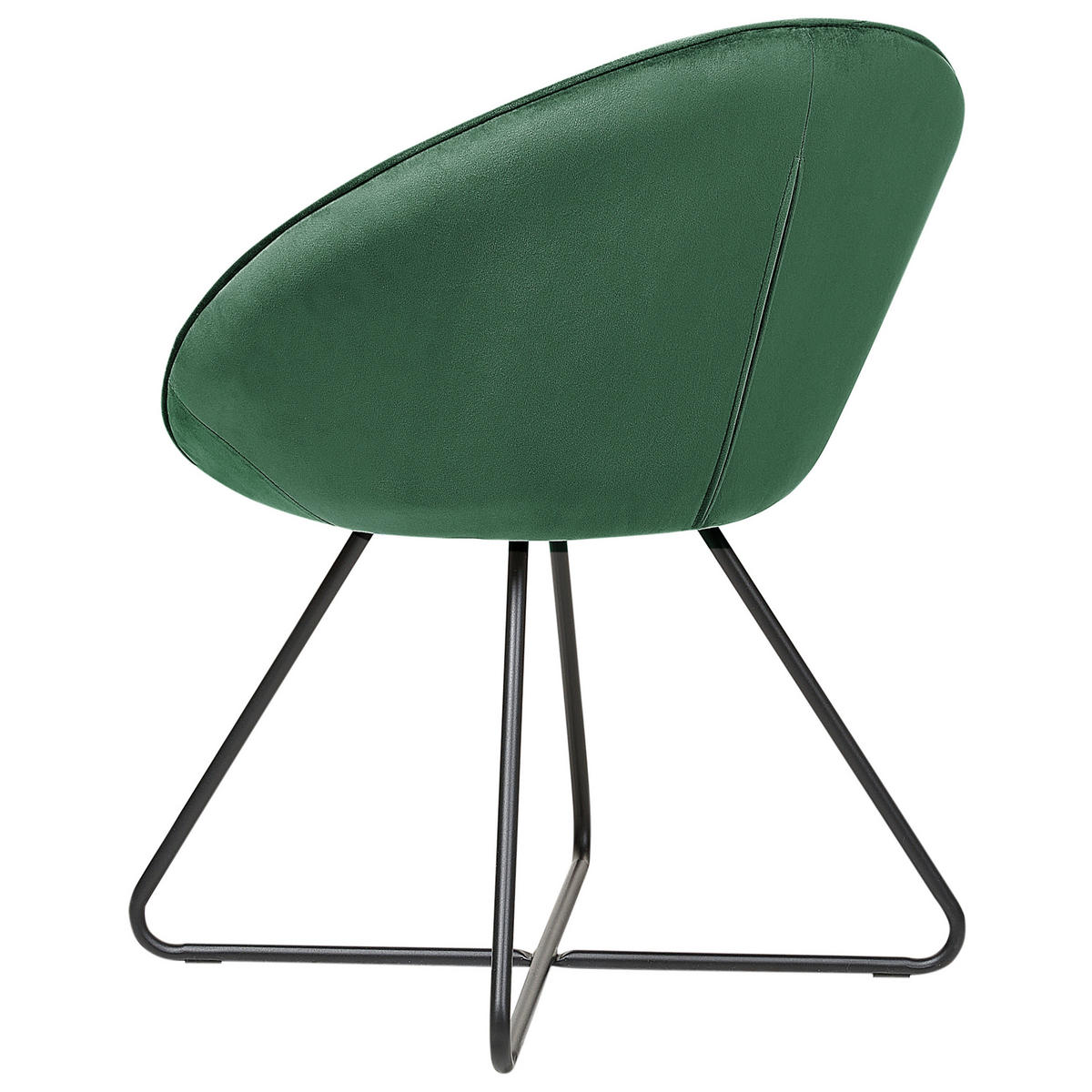 SESSEL Samtstoff smaragdgrün/schwarz rund Floby II - Schwarz/Grün, Textil (69/80/58cm) - Beliani
