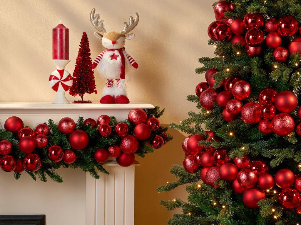 Laalu Weihnachtsgirlanden-Set Rot 8x8x180 cm