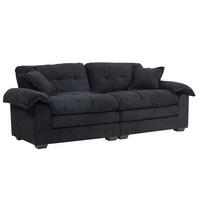 2-SITZER Sofa Chenille mit tiefem Sitz, Memory-Schaum 213,4/90,1/87,6 cm Schwarz - Schwarz, Textil (90.1/87.6/213.4cm) - Redom