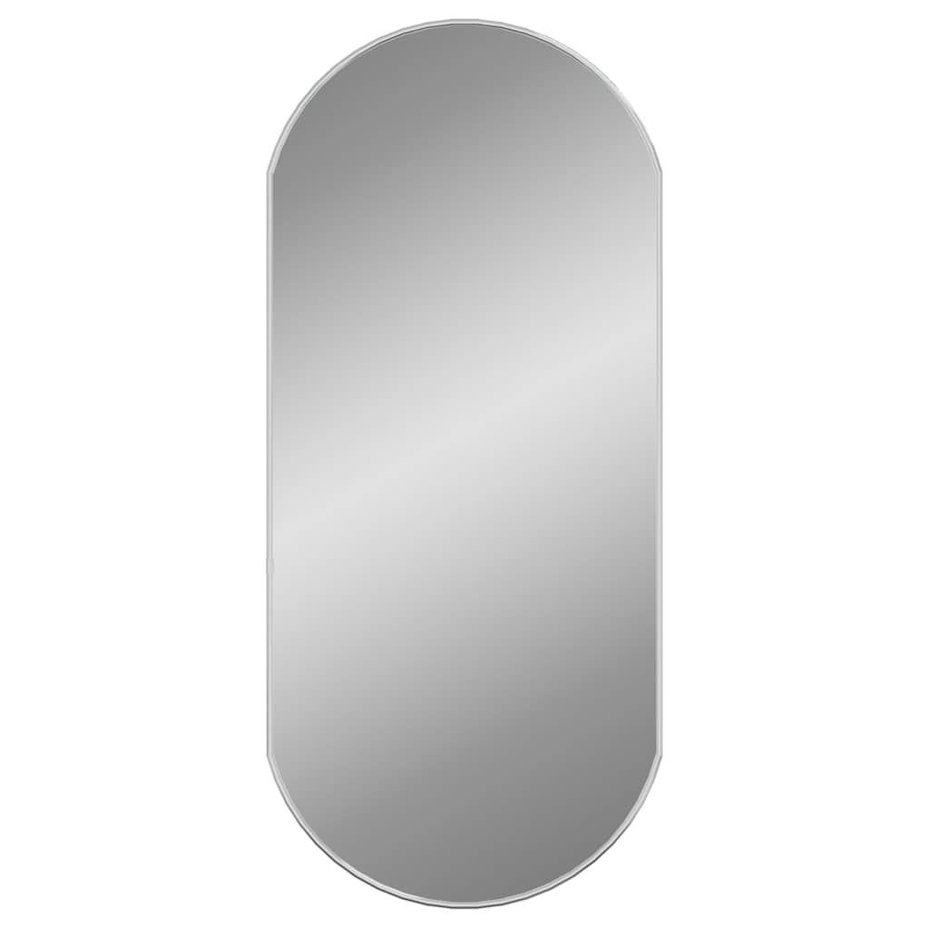 WANDSPIEGEL Silbern 90x40 cm Oval - Silberfarben, Glas (40/90/1cm) - furnicato