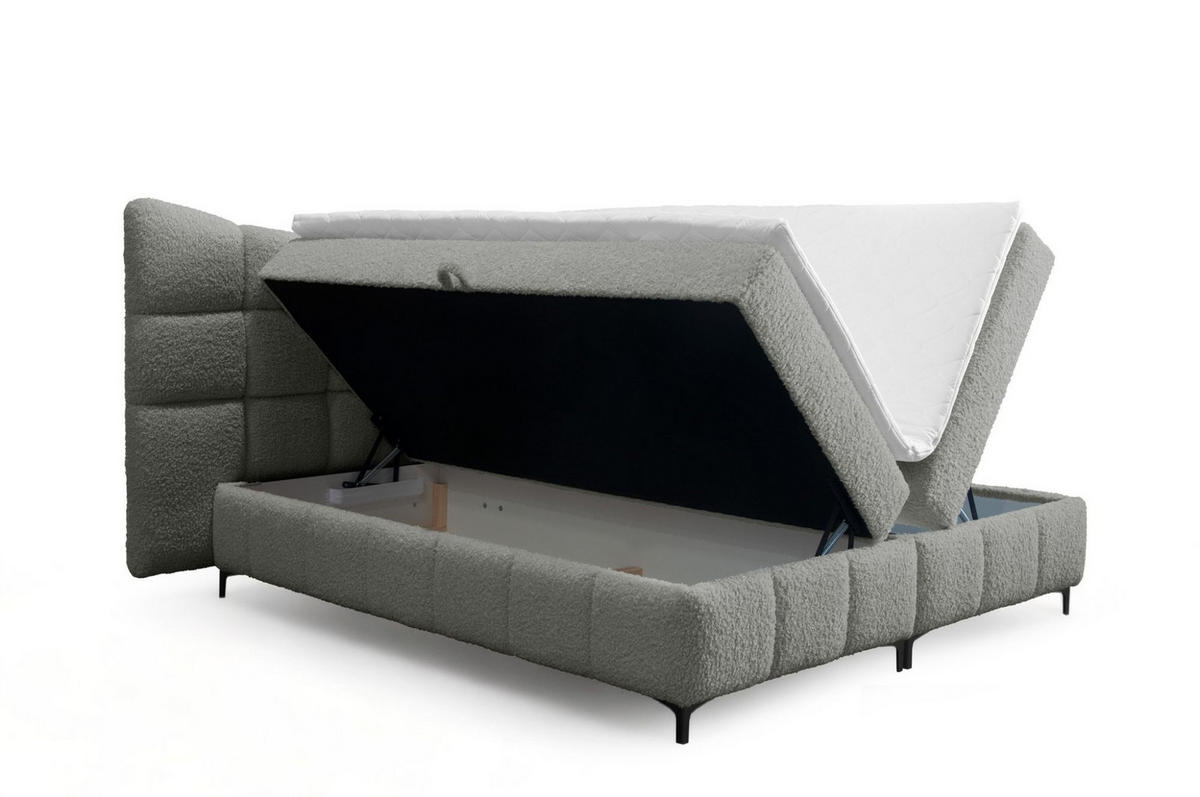 BOXBETT Nova In Rolf - Grau, Holzwerkstoff/Textil (160/200cm) - Fun Möbel
