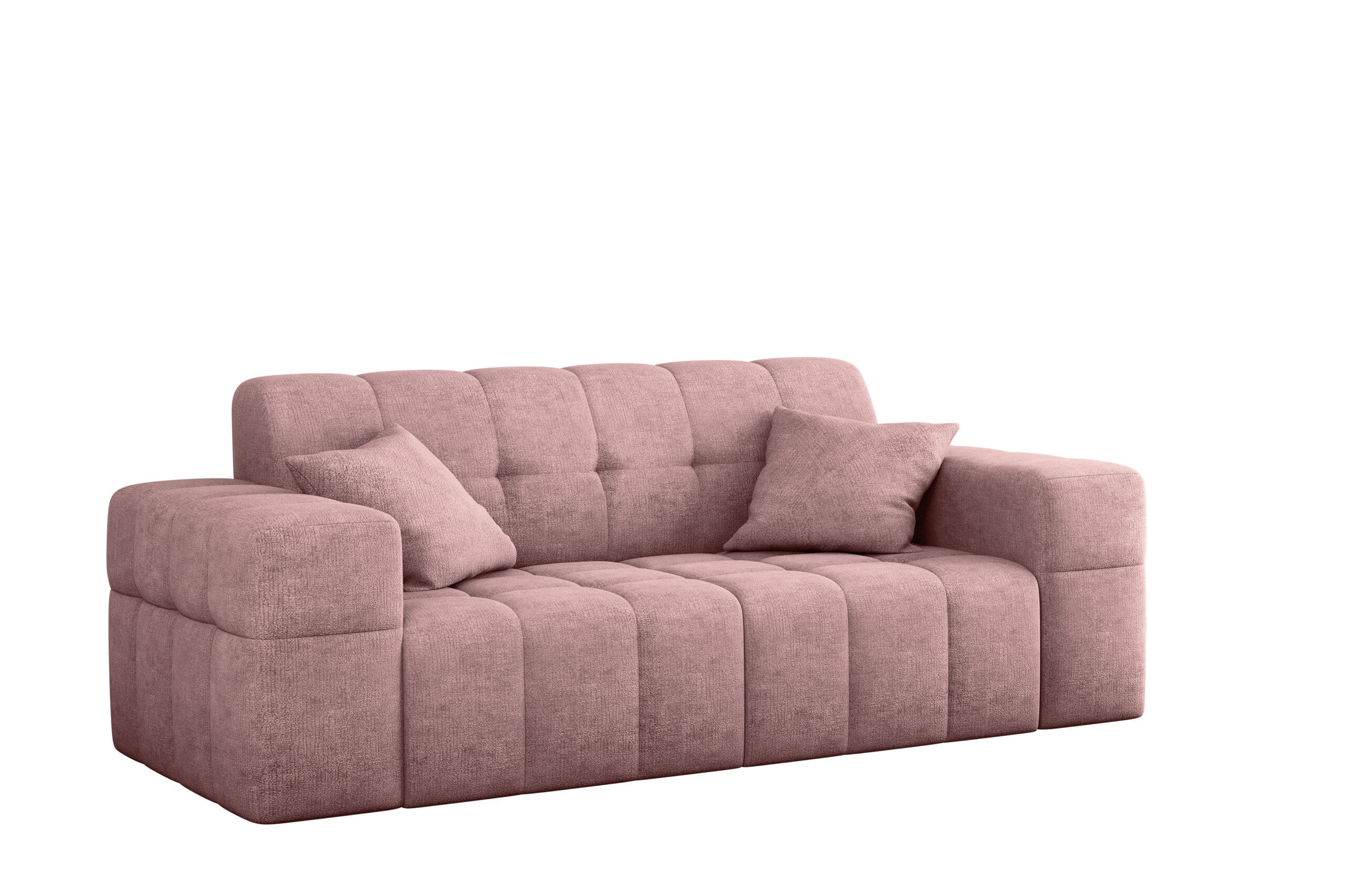 SOFA 2 Sitzer NIMES Stoff Perfect Harmony Rosa - Rosa, Holz/Kunststoff (183/82/92cm) - Kaiser Möbel