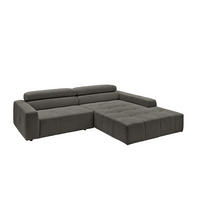 ECKSOFA RENO Anthrazit Cord - Anthrazit/Schwarz, Kunststoff/Textil (258/217cm) - KAWOLA