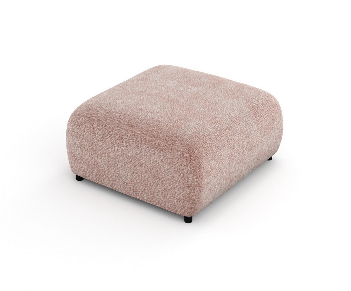 POUF S Zanzibar Rosa Chenille - Schwarz/Rosa, Holz/Holzwerkstoff (88/37/88cm) - Maison de Reve