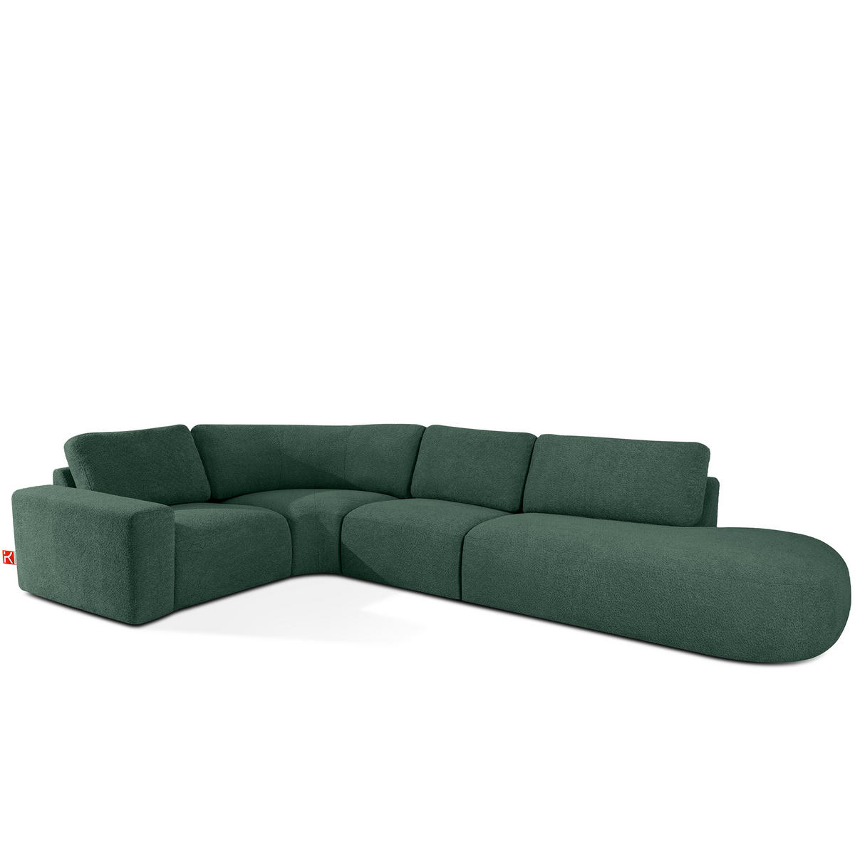 ECKSOFA RECHTS ZUCCO, Grün - Grün, Holz/Holzwerkstoff (224/373cm) - KONSIMO®