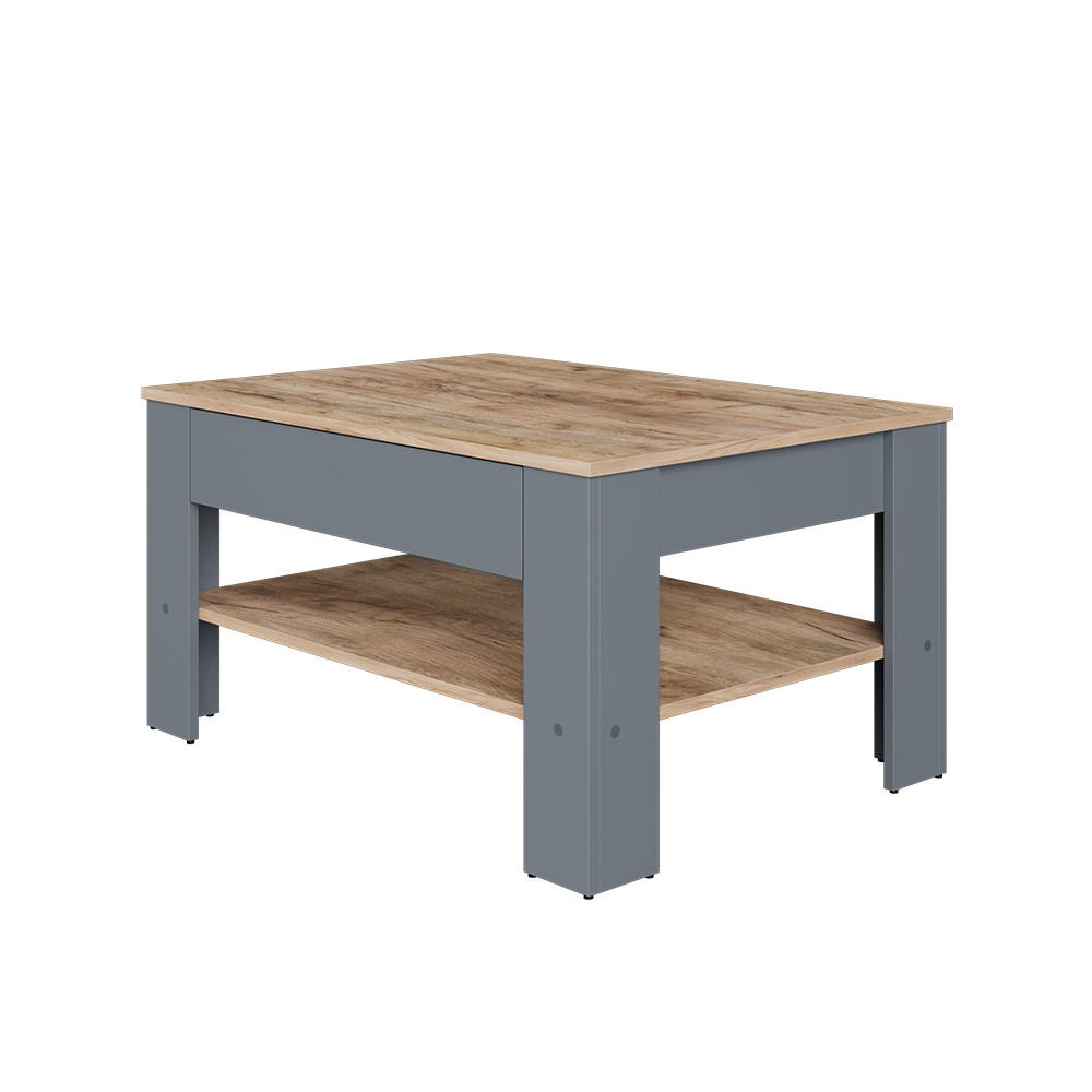 COUCHTISCH Milan Anthrazit/Goldkraft Eiche 92.2 x 65 cm - Honigeiche/Anthrazit, Holzwerkstoff (65/92.2/48cm) - Vicco