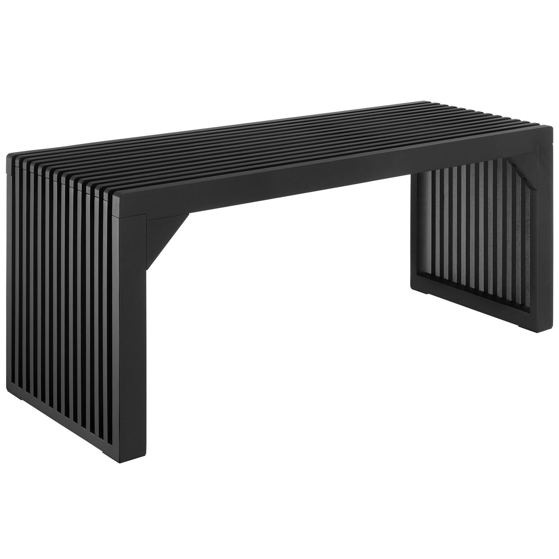 SITZBANK Ribb, Belastbarkeit 350 kg, schwarz - Schwarz, Holz (104/43/35cm) - tectake