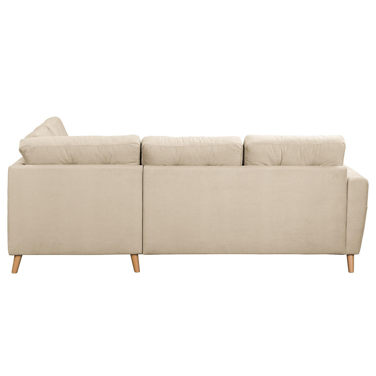 ECKSOFA mit Ottomane - Beige/Braun, Holz/Textil (230/200cm) - home24