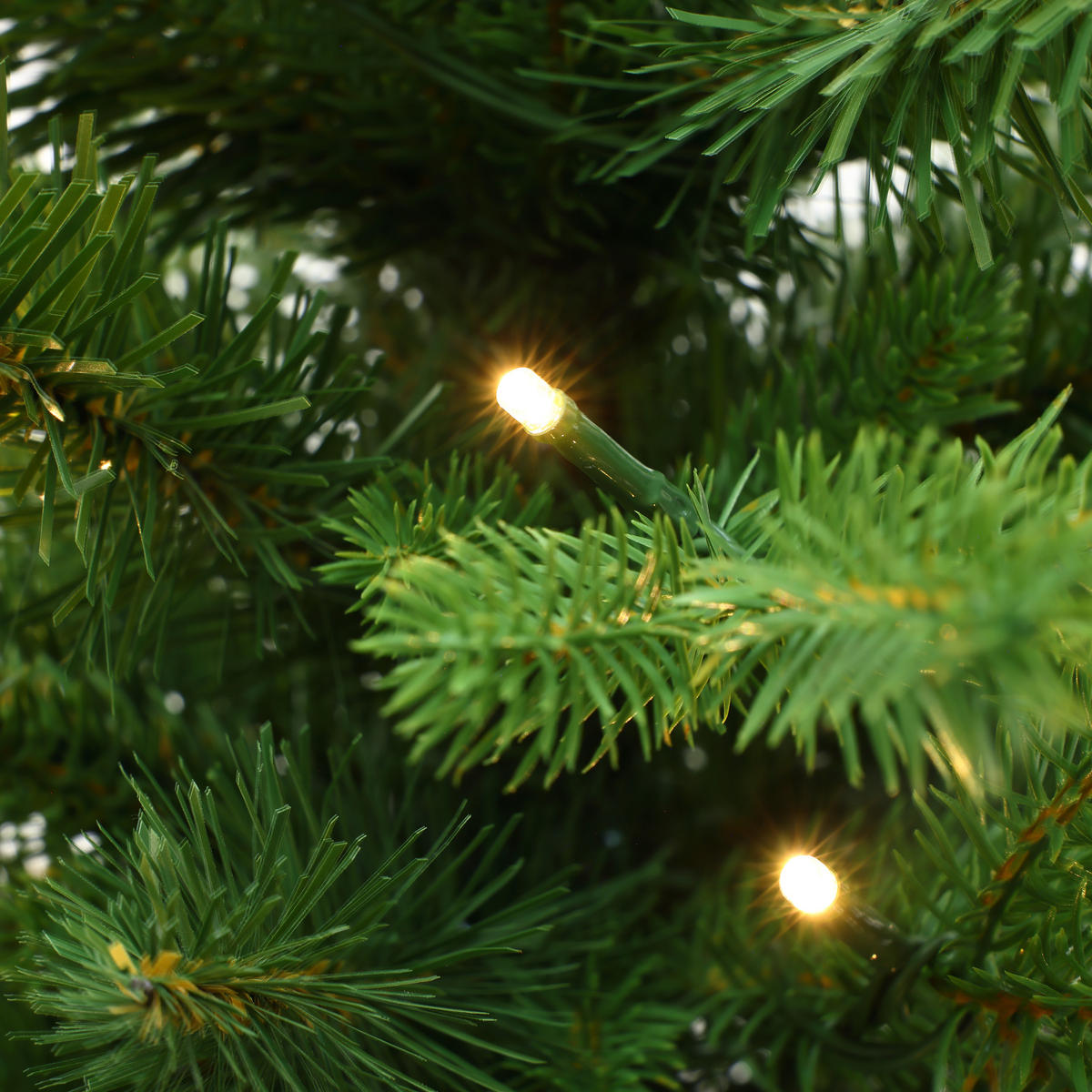KÜNSTLICHER Weihnachtsbaum 90 cm mit Beleuchtung und Timer - Grün, Kunststoff (93cm) - Hometopia