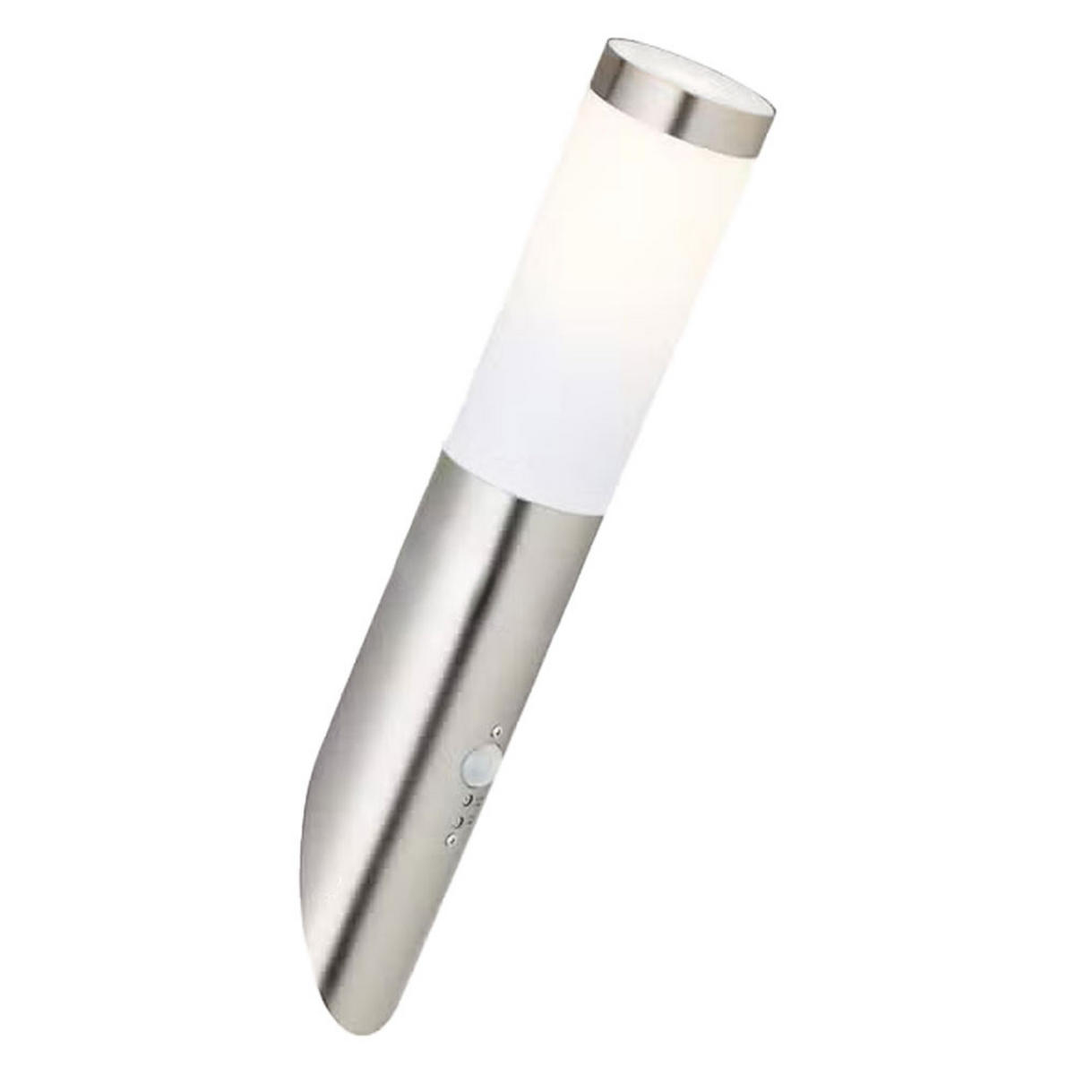 LED AUSSEN-WANDLEUCHTE Edelstahl Silber - Silberfarben, Metall (7.6/40/7.6cm)
