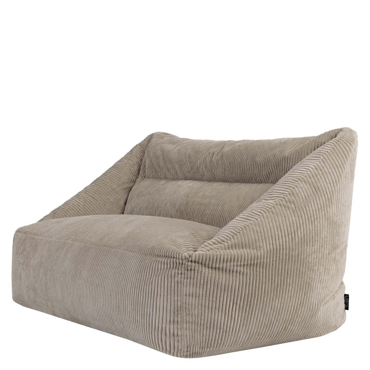SITZSACK Sofa mit rundem Hocker - Beige, Textil (160/70/93cm) - icon