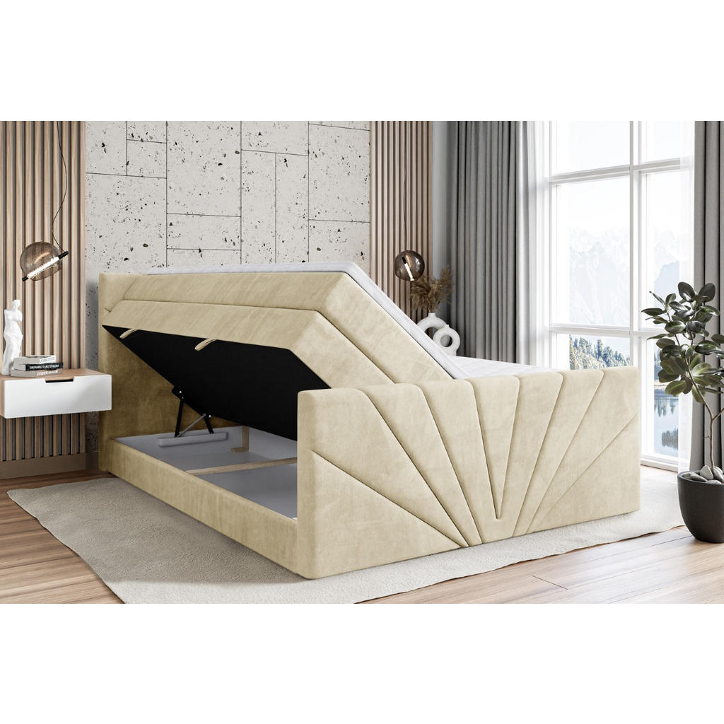 Thumbnail - Altdecor Boxspringbett, Beige, Holzwerkstoff, Höhe ca. 20 cm, 160x200 cm, Schlafzimmer, Betten, Boxspringbetten