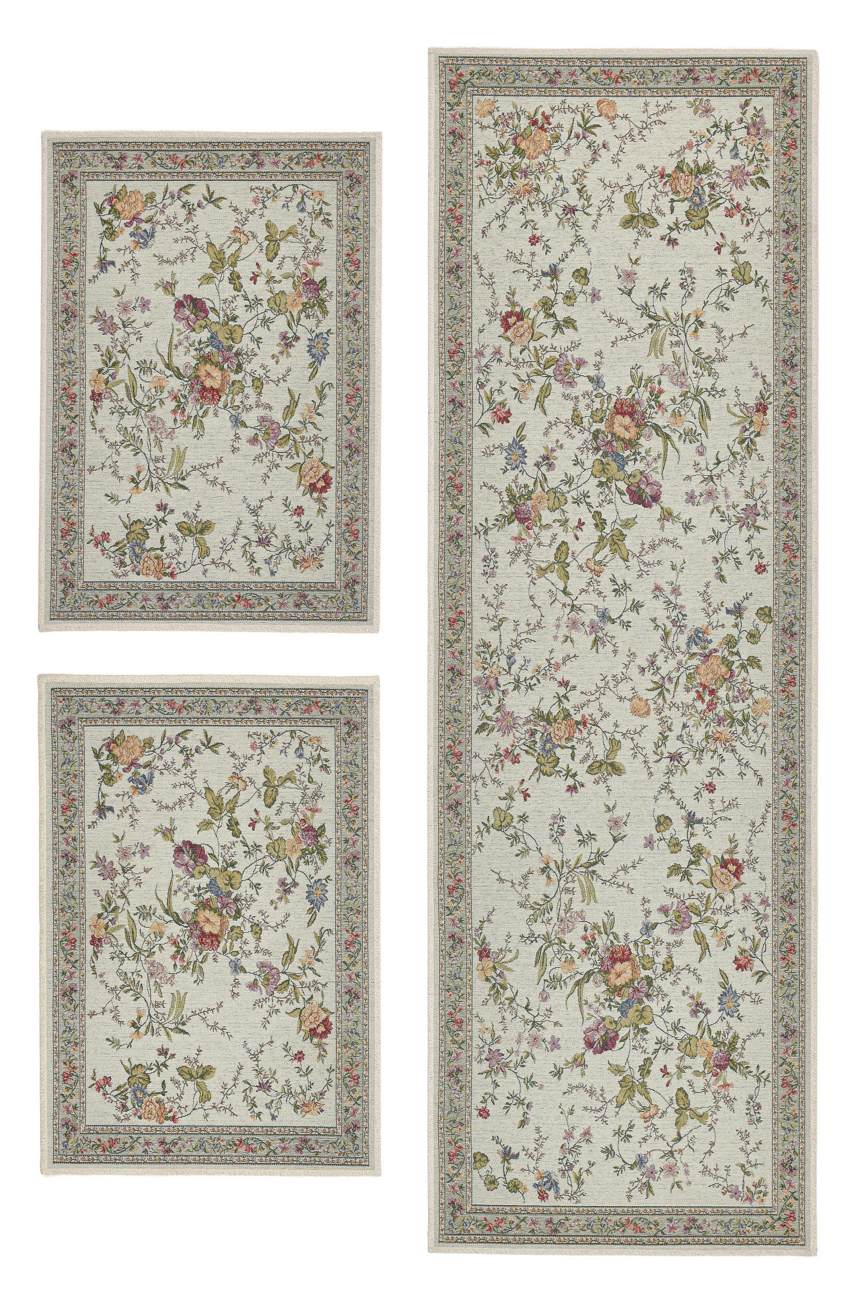 FLACHWEBTEPPICH Flomi Bettumrandung 70x400 cm - Mintgrün, Textil (70/400cm) - THEKO