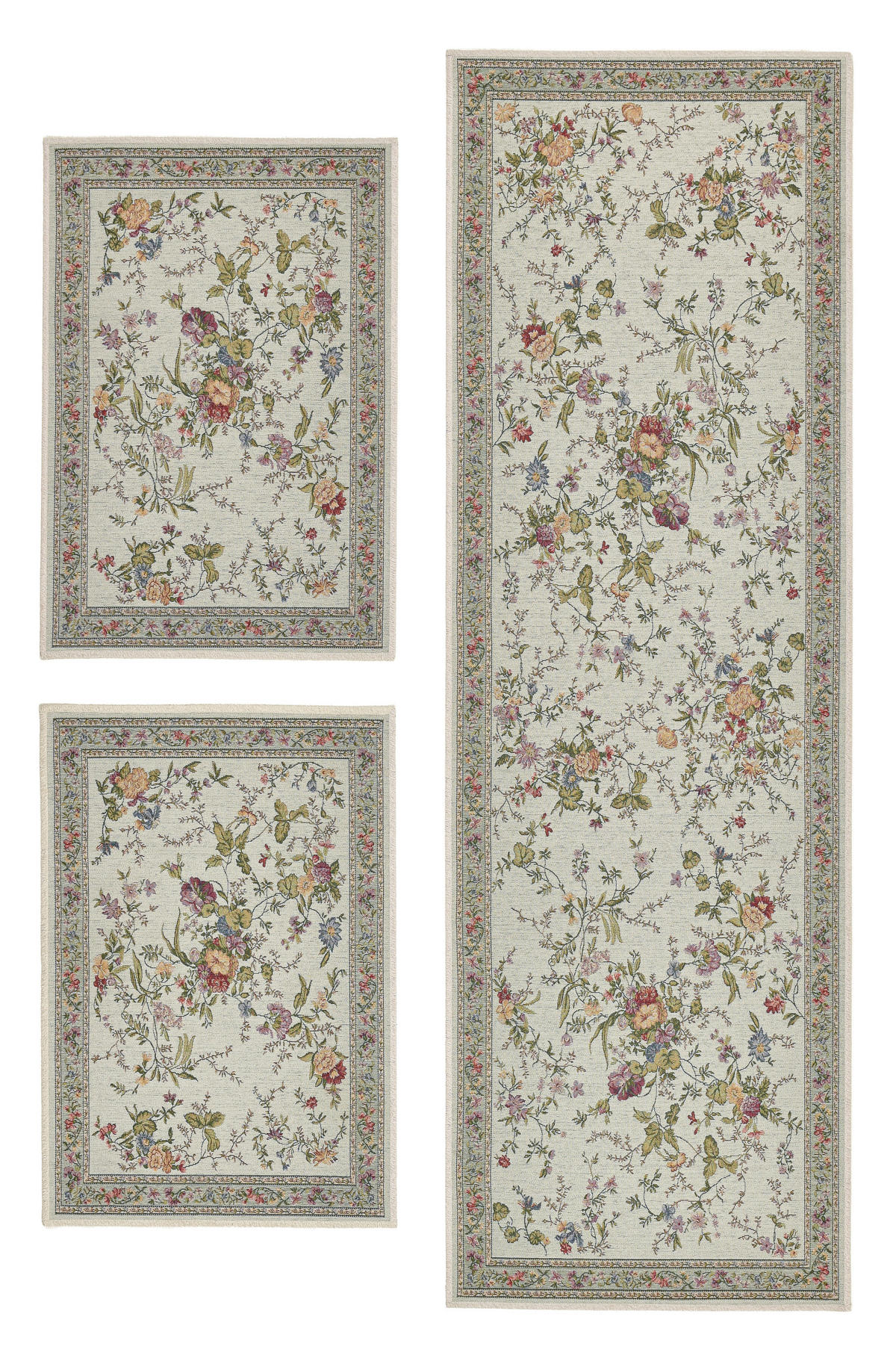 FLACHWEBTEPPICH Flomi Bettumrandung 70x400 cm - Mintgrün, Textil (70/400cm) - THEKO