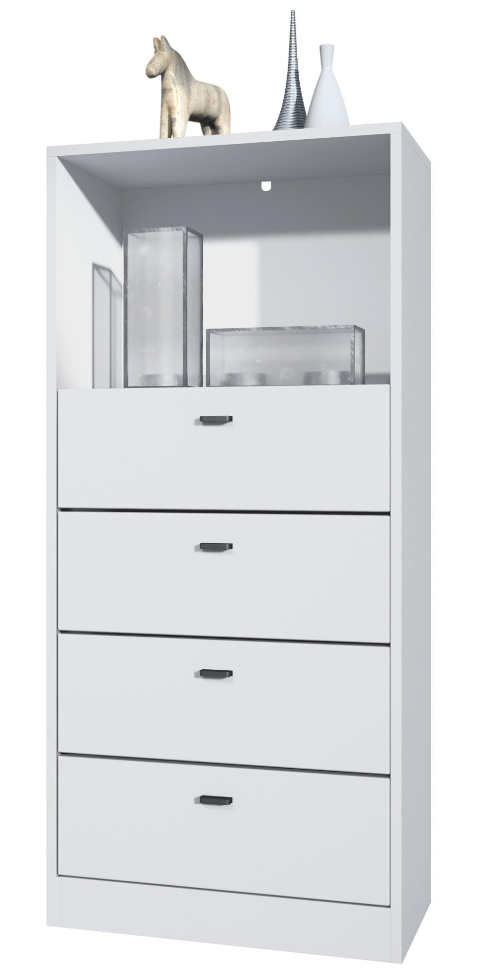 Vladon Kommode Weiß 56x125x36 cm