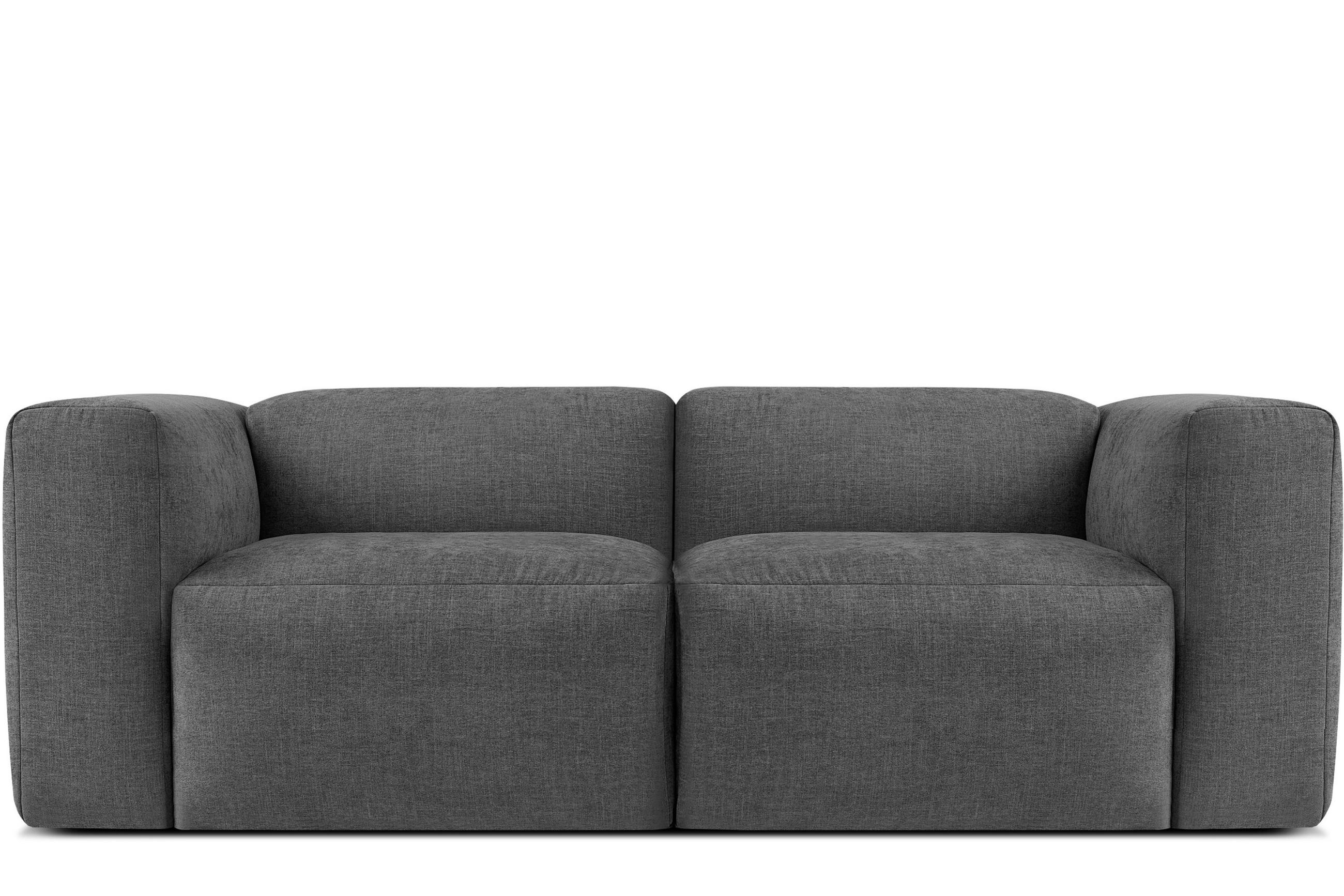 2-SITZER-MODULSOFA BUFFO mit extrem weicher und bequemer Sitzfläche, Gewebestoff, aschgrau - Grau, Textil (210/73/96cm) - KONSIMO®