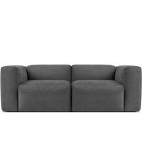 2-SITZER-MODULSOFA BUFFO mit extrem weicher und bequemer Sitzfläche, Gewebestoff, aschgrau - Grau, Textil (210/73/96cm) - KONSIMO®