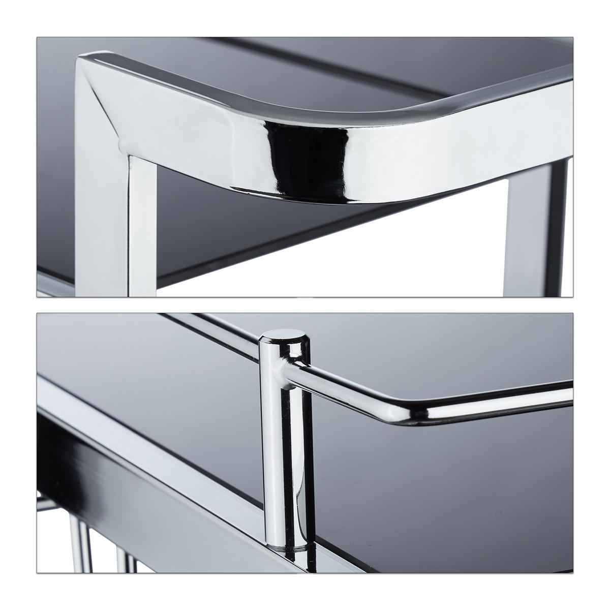 SERVIERWAGEN - Multicolor, Glas/Metall (40/75/70cm) - Relaxdays