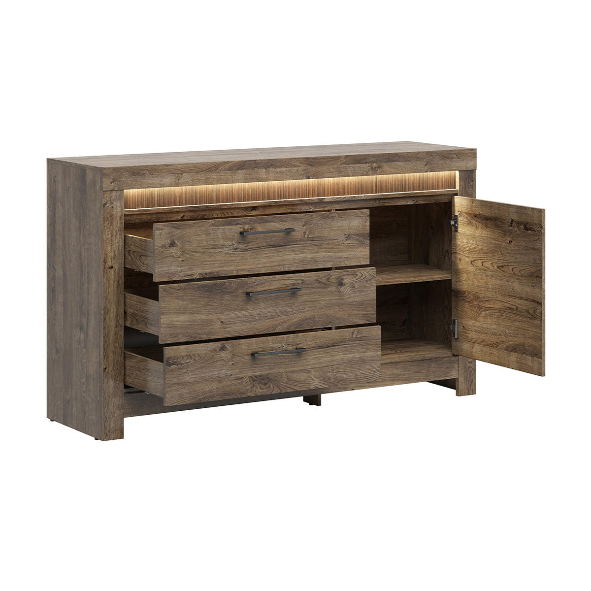 KOMODA Amaury Drvo - smeđa, drvni materijal (157/93/45cm) - Petits-meubles