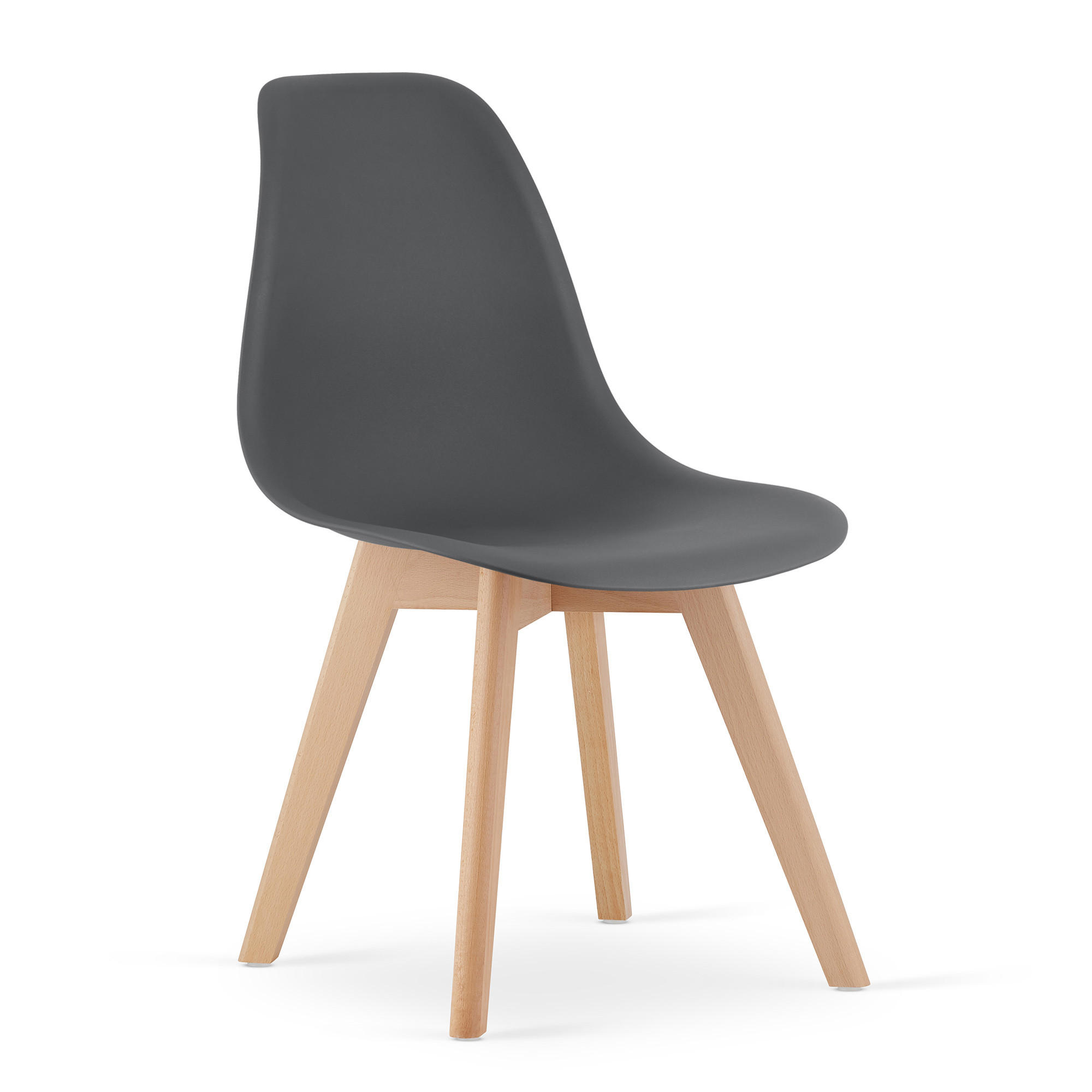 ESSZIMMERSTUHL KITO dunkelgrauer Sitz, natürliche Beine - Dunkelgrau/Naturfarben, Kunststoff (46/80/54.5cm) - Valora