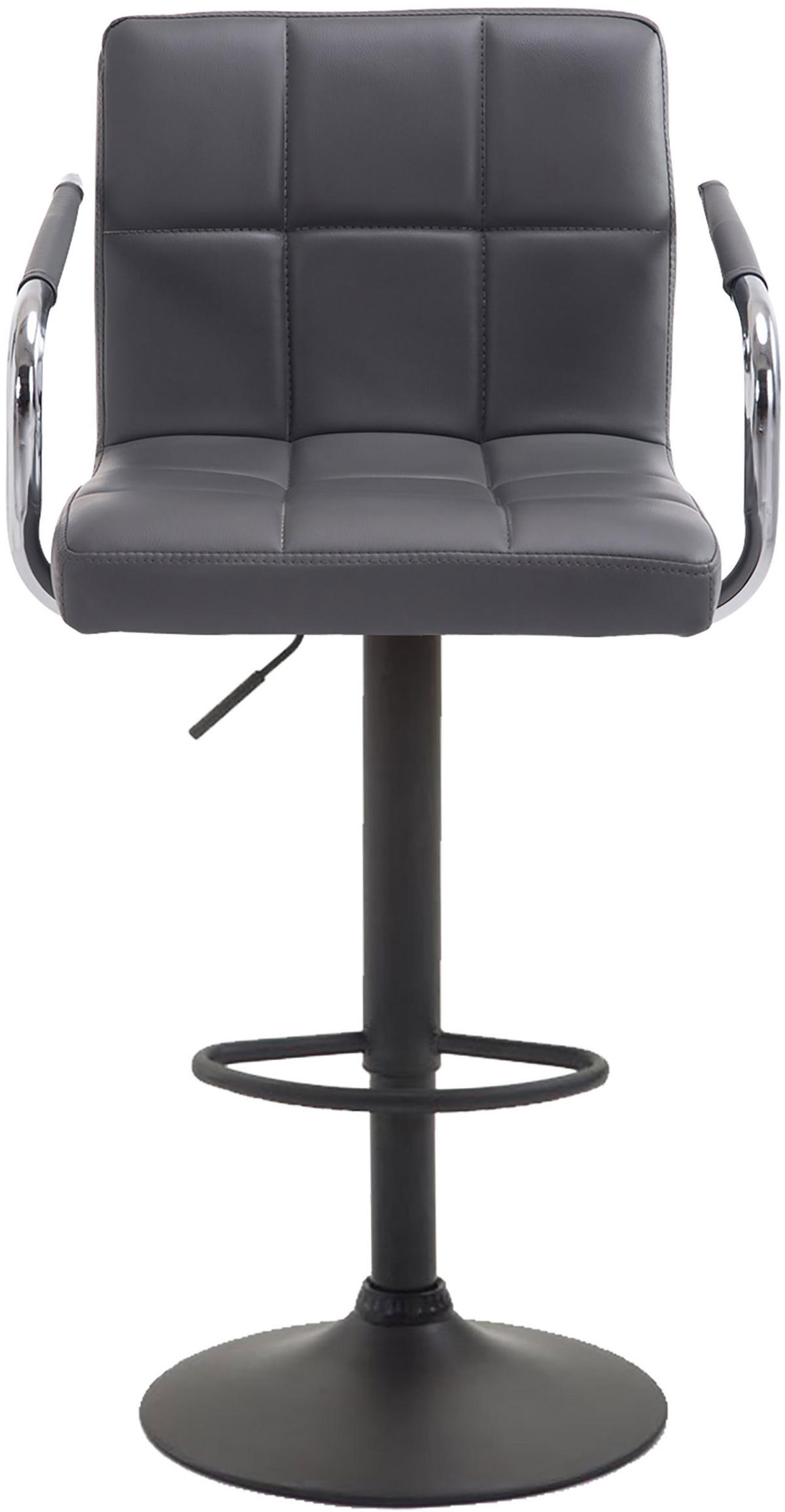 BARHOCKER 2er Set Lederlook Grau - Schwarz/Grau, Textil/Metall (54/91/46cm) - CLP