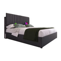 POLSTERBETT 160/200 cm Grau mit LED-Beleuchtung, Stauraum und USB- und Type-C-Anschlüssen - Grau, Textil (160/200cm) - Flora Grace