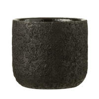 BLUMENTOPF RAU - Töpferei - Schwarz - S - Ø 15 cm - Schwarz, Keramik (15/13.5cm) - J-Line