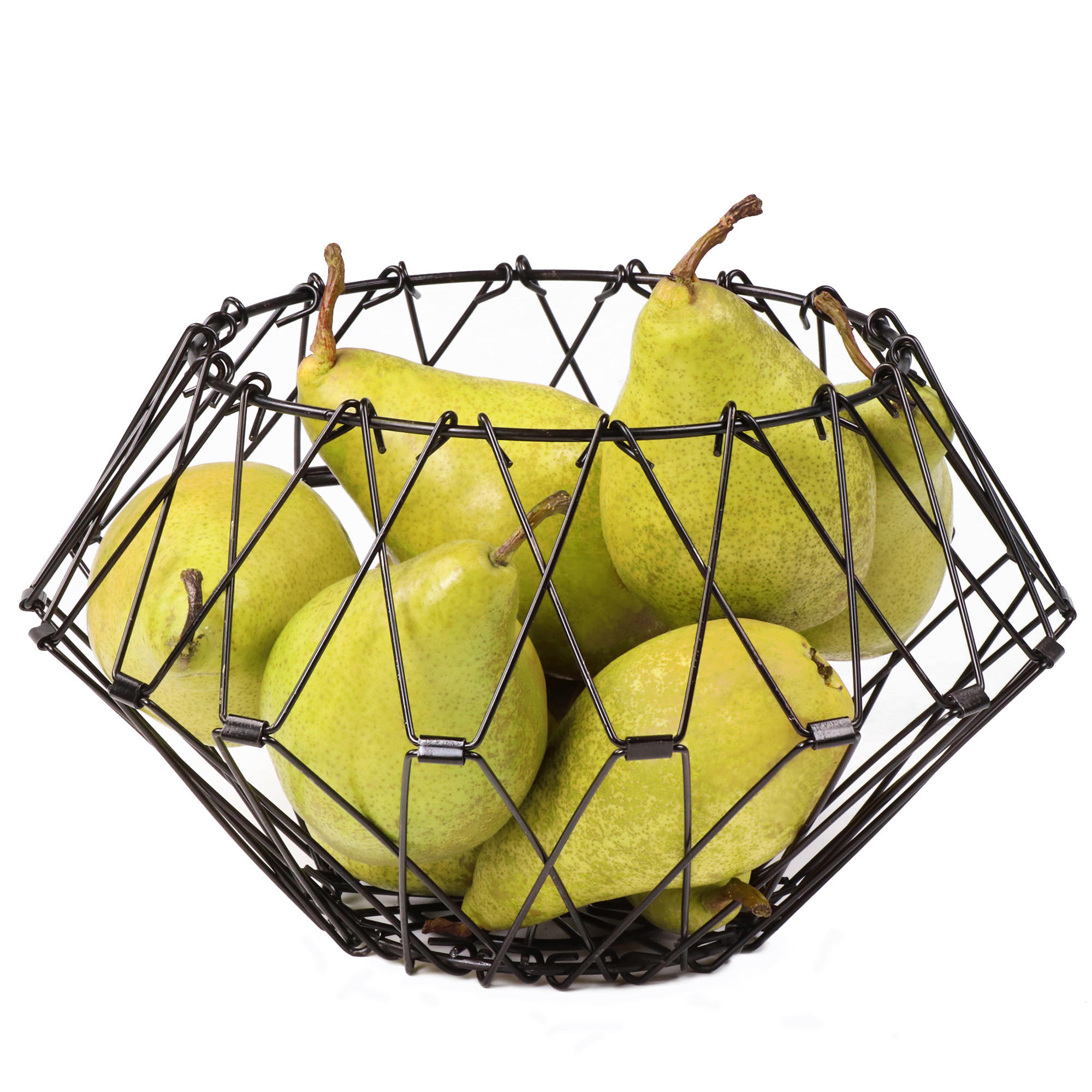 FALTBARER OBSTKORB - Schwarz, Metall (31/19cm) - Stoneline