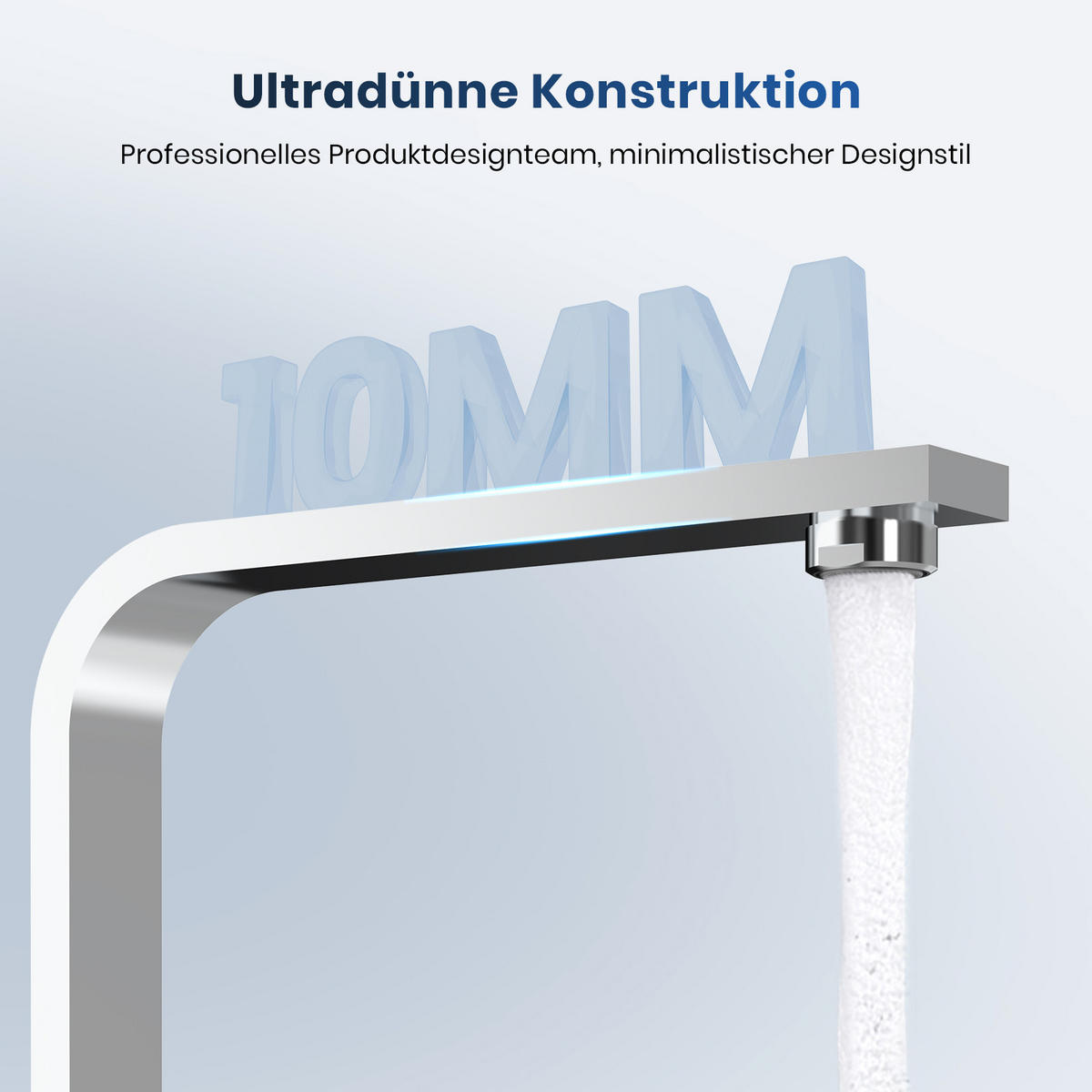 KÜCHENARMATUR mit 360° Drehbar Edelstahl Einhebelmischer Chrom - Chromfarben, Metall (22.5/10.1/30.3cm) - EMKE