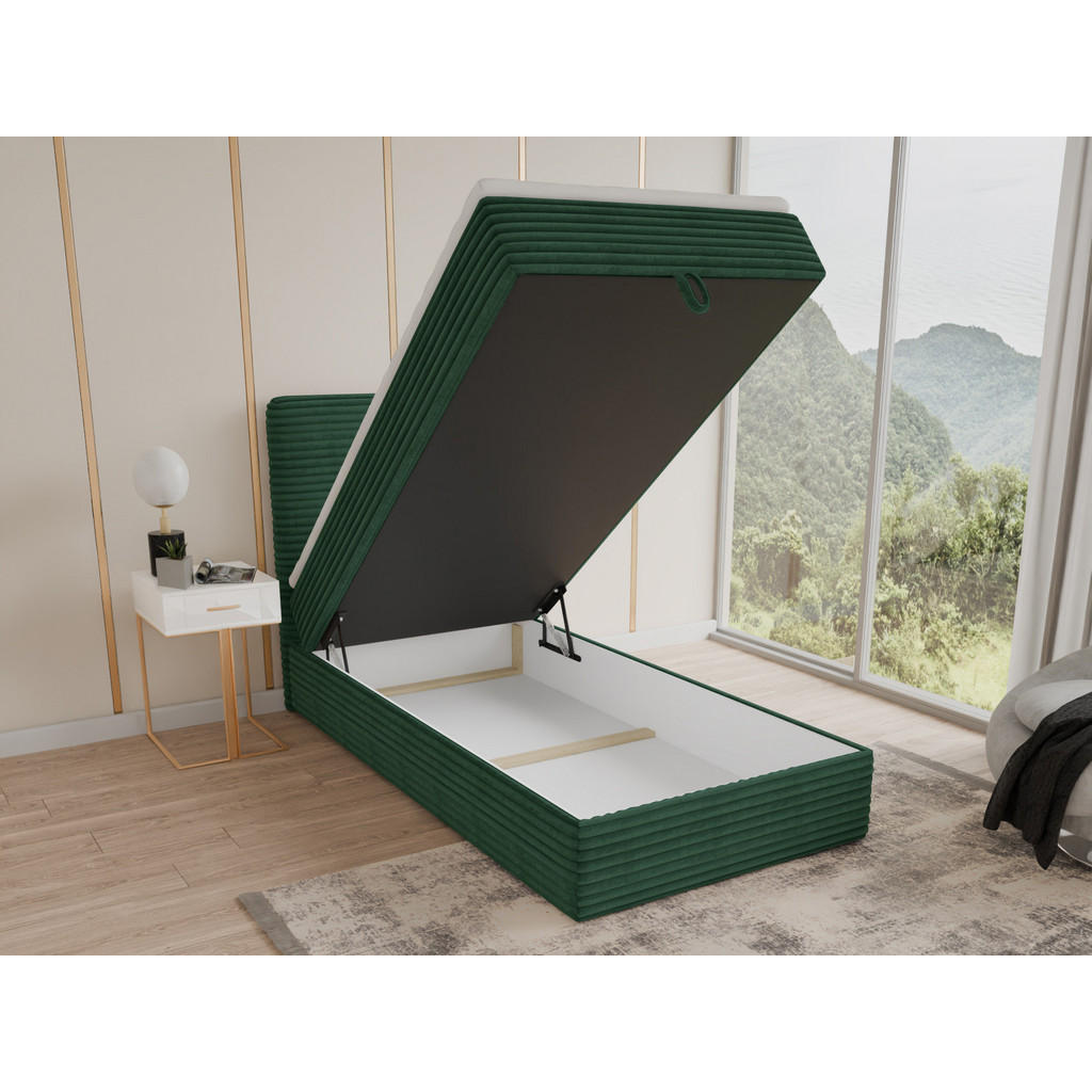 Thumbnail - Sofnet Boxbett, Grün, Textil, H3, Rechteckig, 90x200 cm, Schlafzimmer, Betten, Boxspringbetten