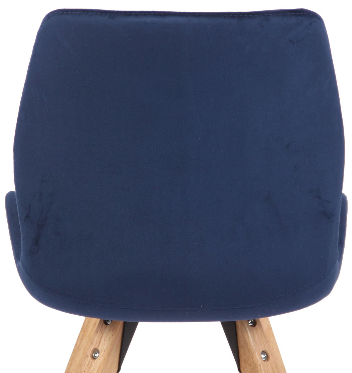 STUHL Samt blau - Blau/Eukalyptusholzfarben, Holz/Textil (49/87.5/58cm) - CLP