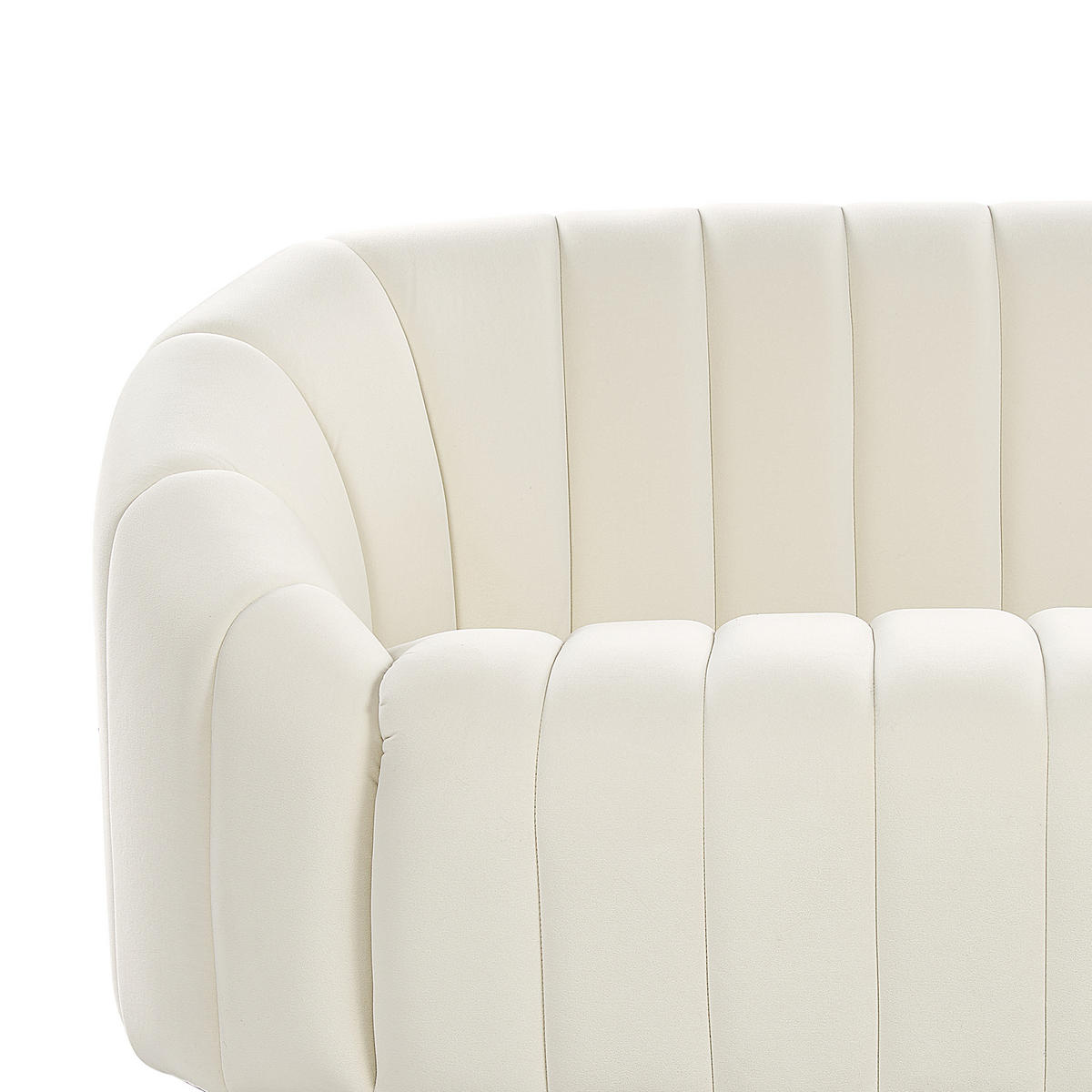 3-SITZER-SOFA Samtstoff cremeweiß Malung - Weiß, Textil (200/68/79cm) - Beliani