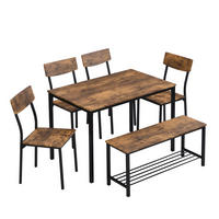 ESSTISCH SET braun - Braun, Holz/Metall (110/75/70cm) - Urban Meuble