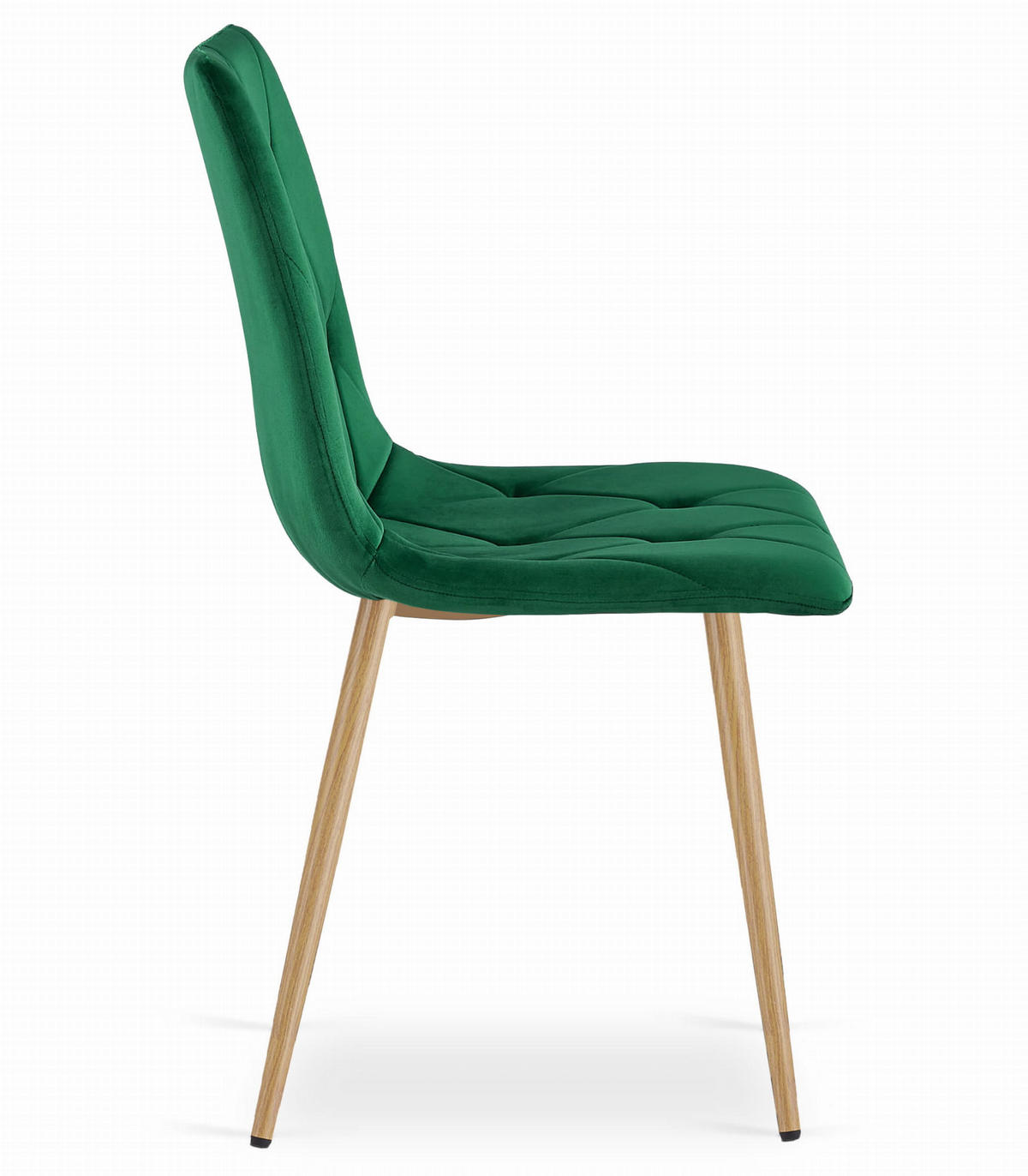 STUHL BOSA 1 Stück, Grün, Metallbeine in Holzfarbe - Grün, Textil/Metall (44/89/40cm) - Komodee