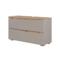 WASCHBECKENUNTERSCHRANK Marelle, Greige/Artisan-Eiche, 100 x 57.5 cm mit 2 Schubladen - Greige/Eiche Artisan, Holzwerkstoff (100/57.5/35cm) - Vicco