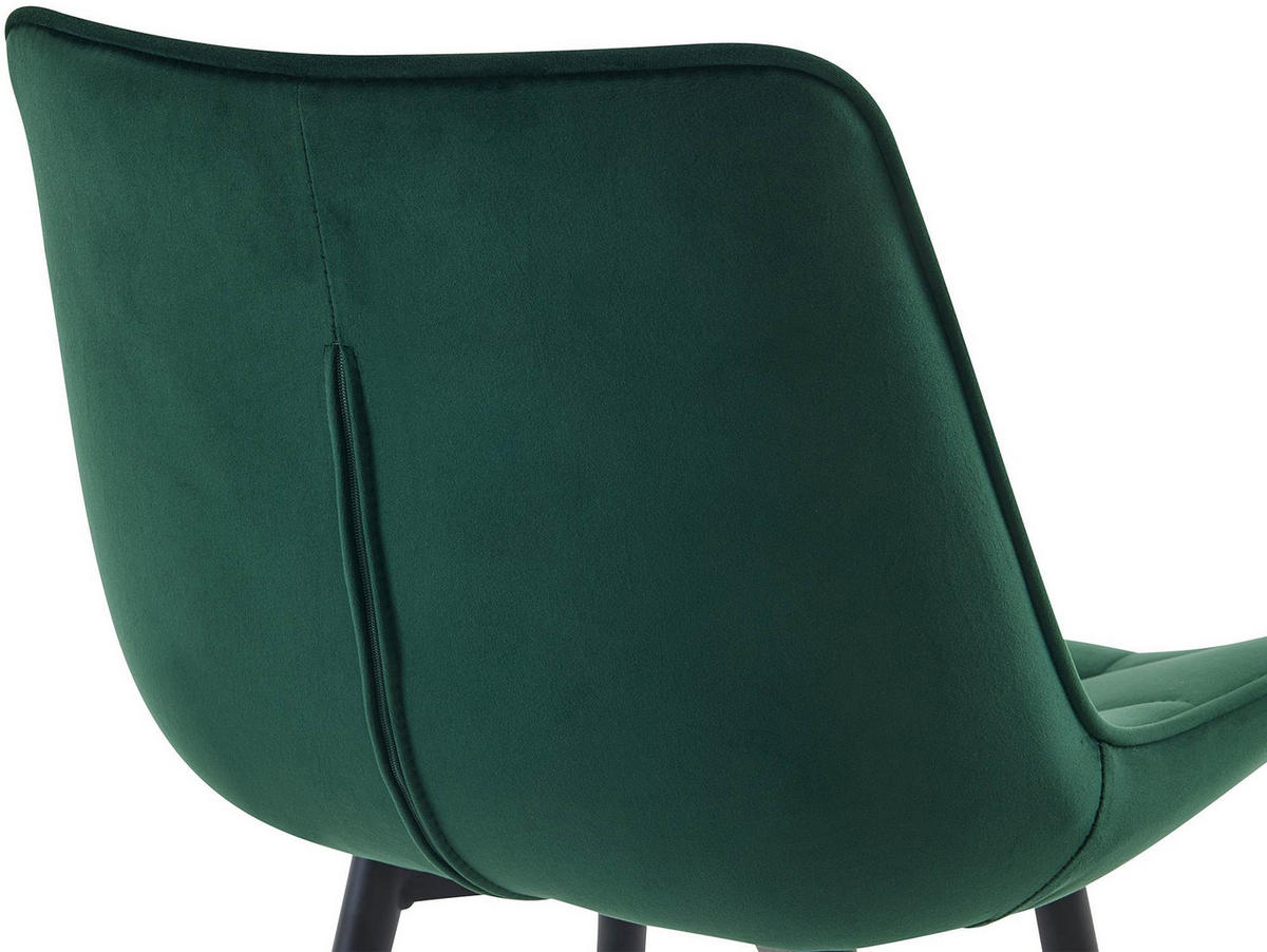 BARHOCKER 2er Set Danton Samt grün - Schwarz/Grün, Textil/Metall (47/106/52cm) - TPFLiving