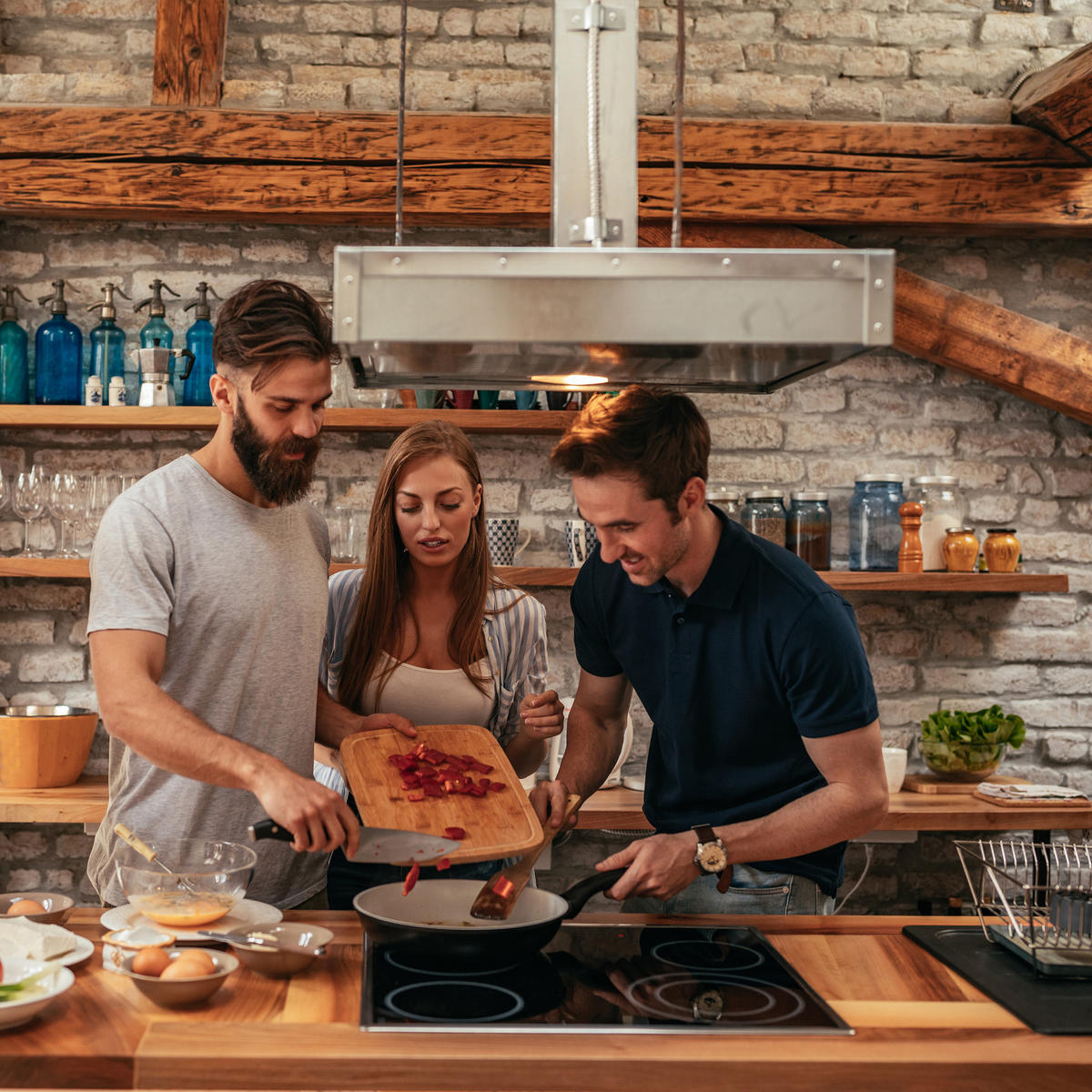 WOKPFANNE - Multicolor, Glas/Kunststoff (58/31/15cm) - Relaxdays